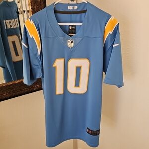 NFL Jersey Justin Herbert Chargers # 10 Blue And Yellow Bolt Replica - Large